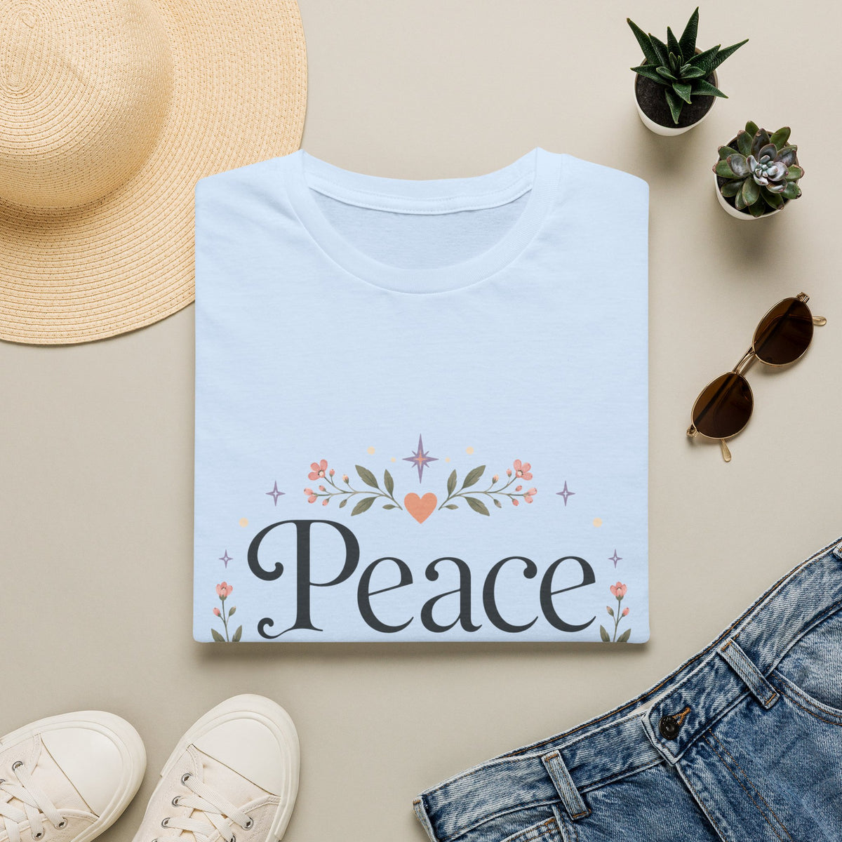 Peace Floral T-Shirt — 'Peace Threads Co' Cottagecore Tee