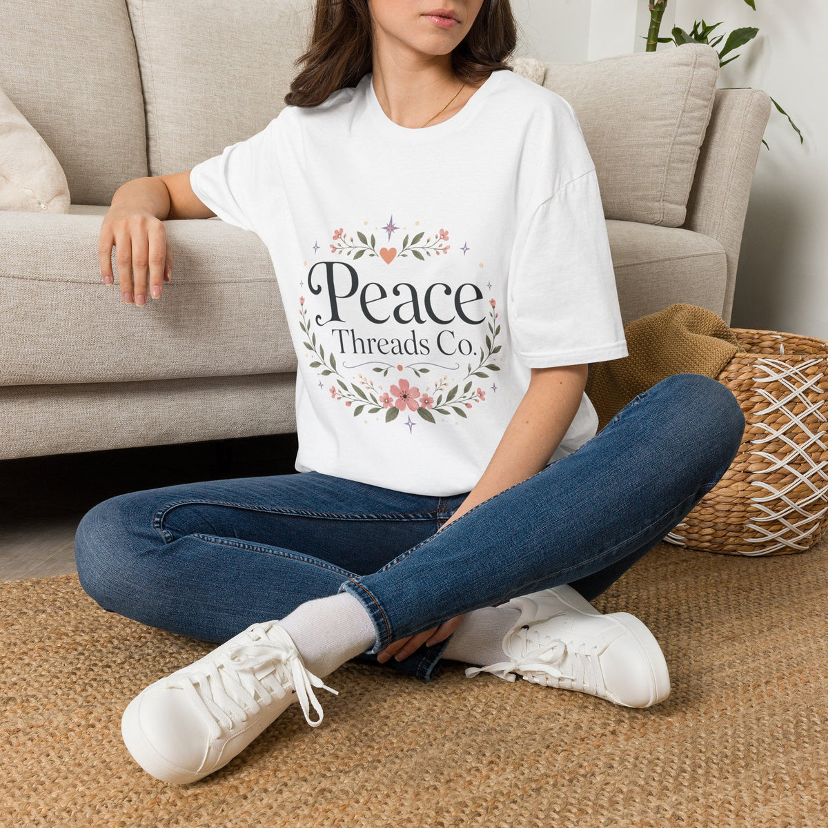 Peace Floral T-Shirt — 'Peace Threads Co' Cottagecore Tee