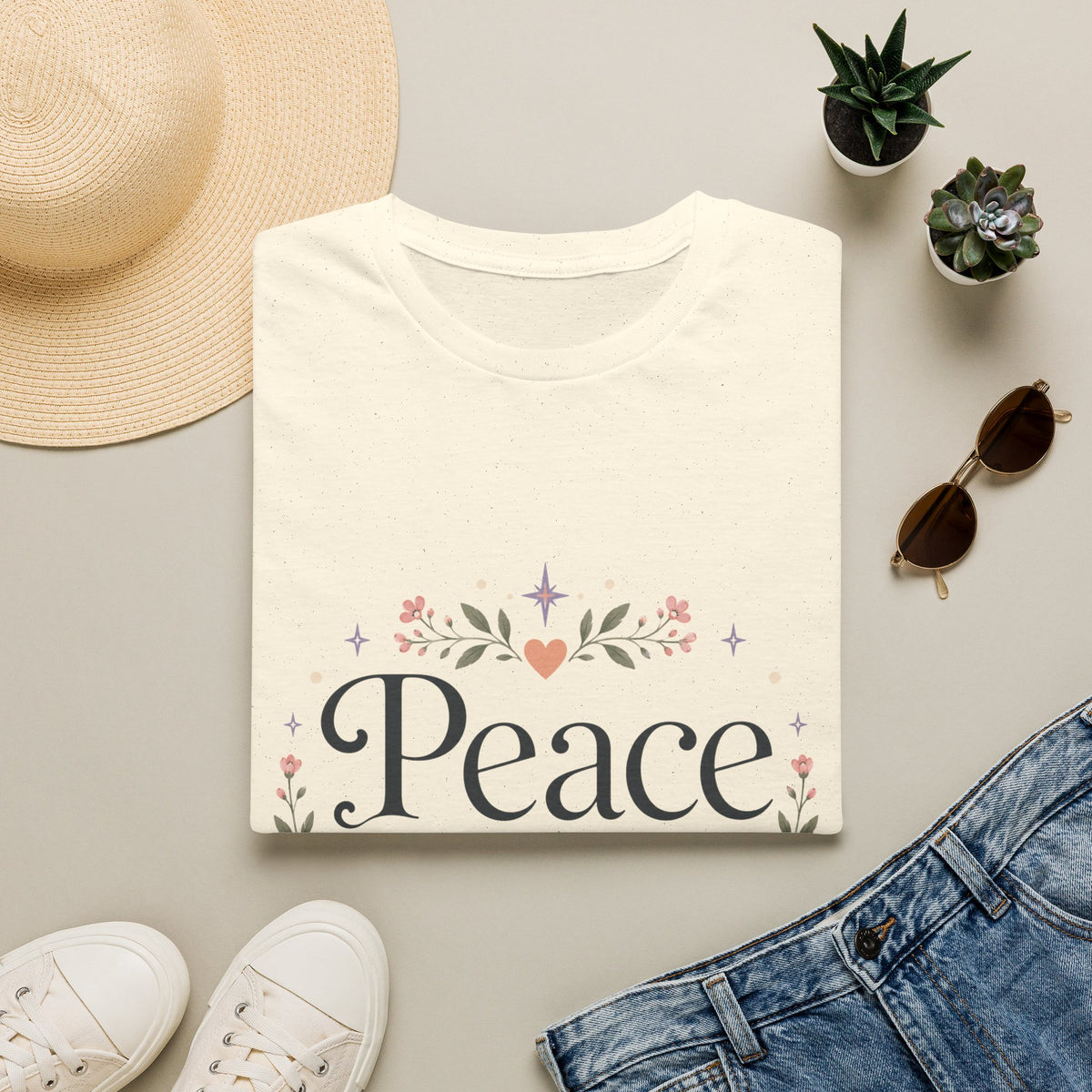 Peace Floral T-Shirt — 'Peace Threads Co' Cottagecore Tee