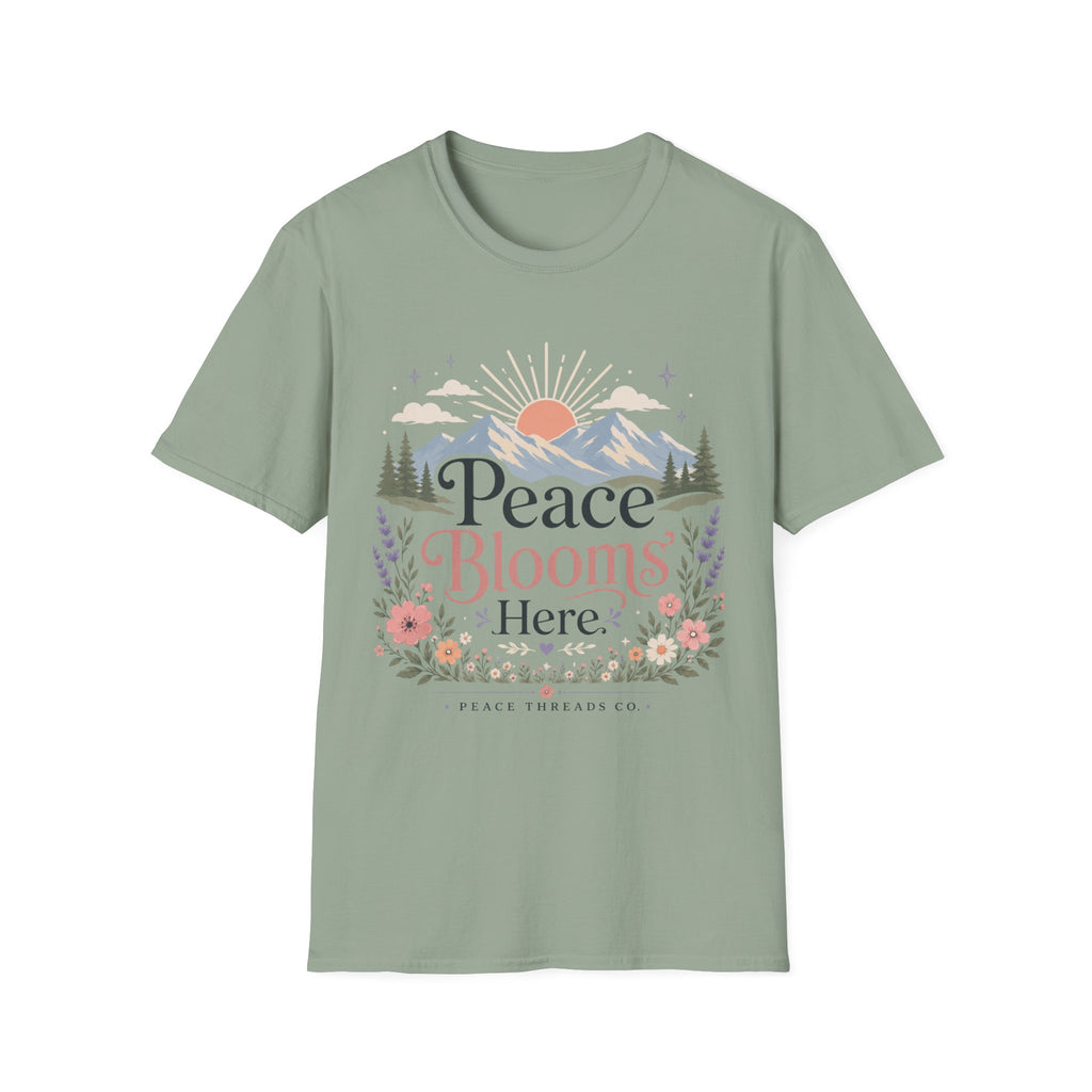 Peace Blooms Here T-Shirt