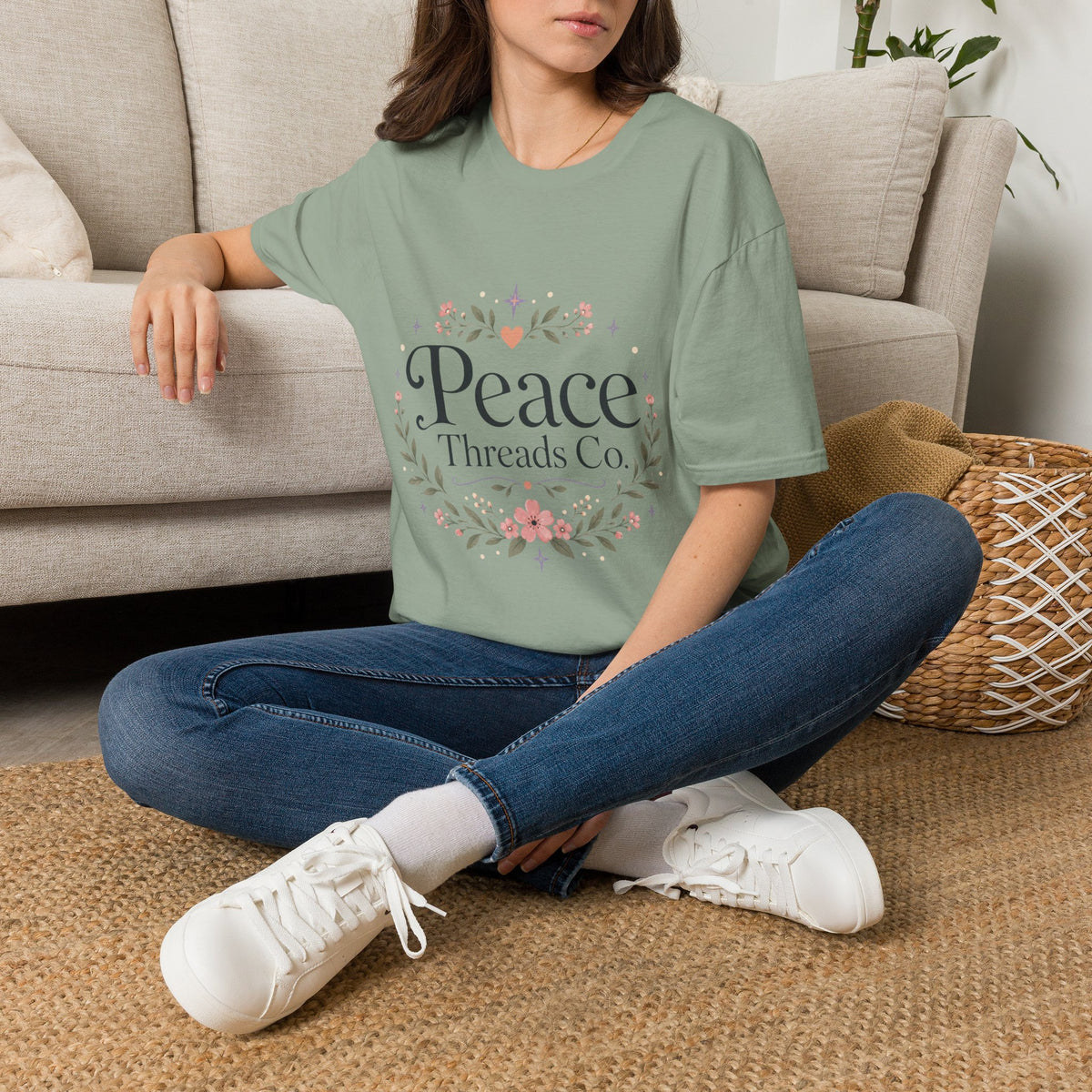 Peace Floral T-Shirt — 'Peace Threads Co' Cottagecore Tee