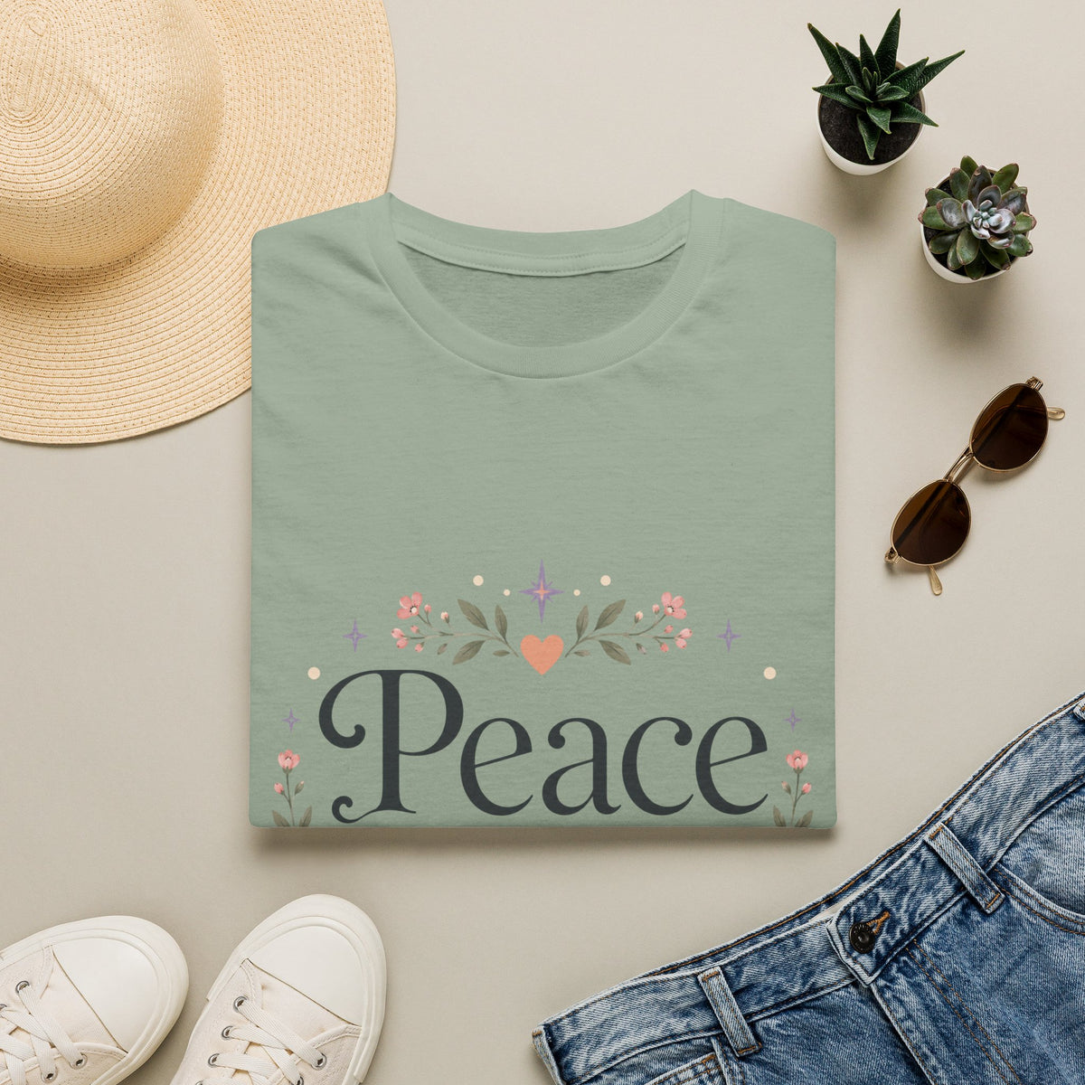 Peace Floral T-Shirt — 'Peace Threads Co' Cottagecore Tee