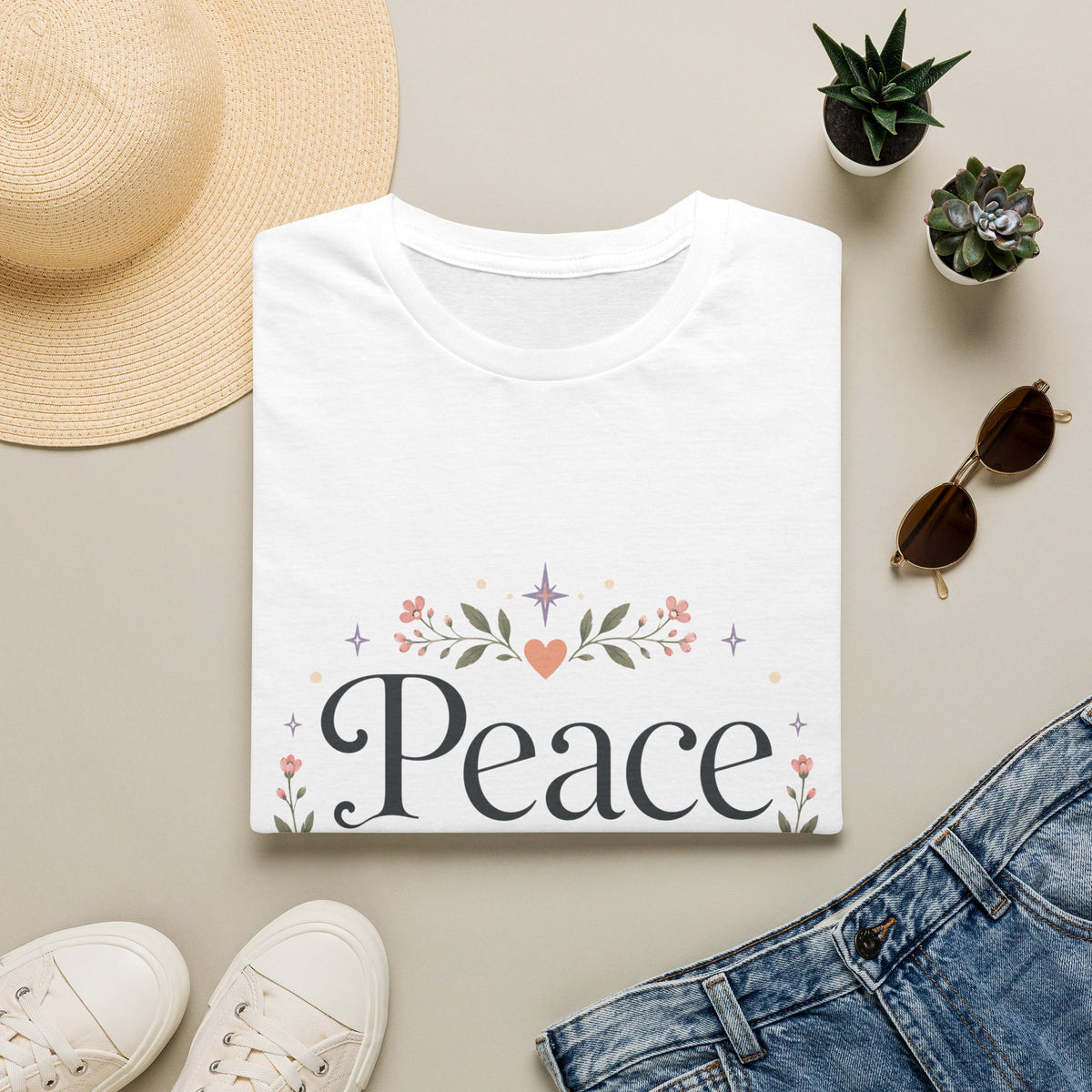 Peace Floral T-Shirt — 'Peace Threads Co' Cottagecore Tee
