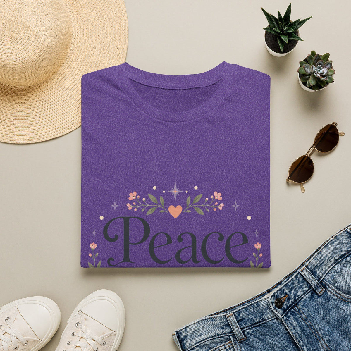 Peace Floral T-Shirt — 'Peace Threads Co' Cottagecore Tee