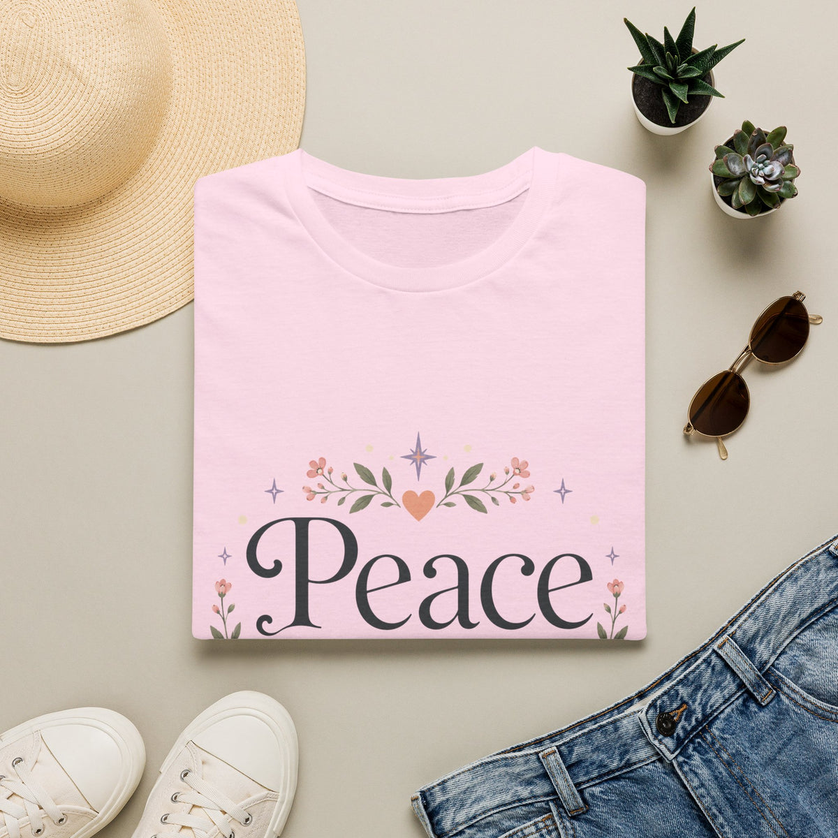 Peace Floral T-Shirt — 'Peace Threads Co' Cottagecore Tee