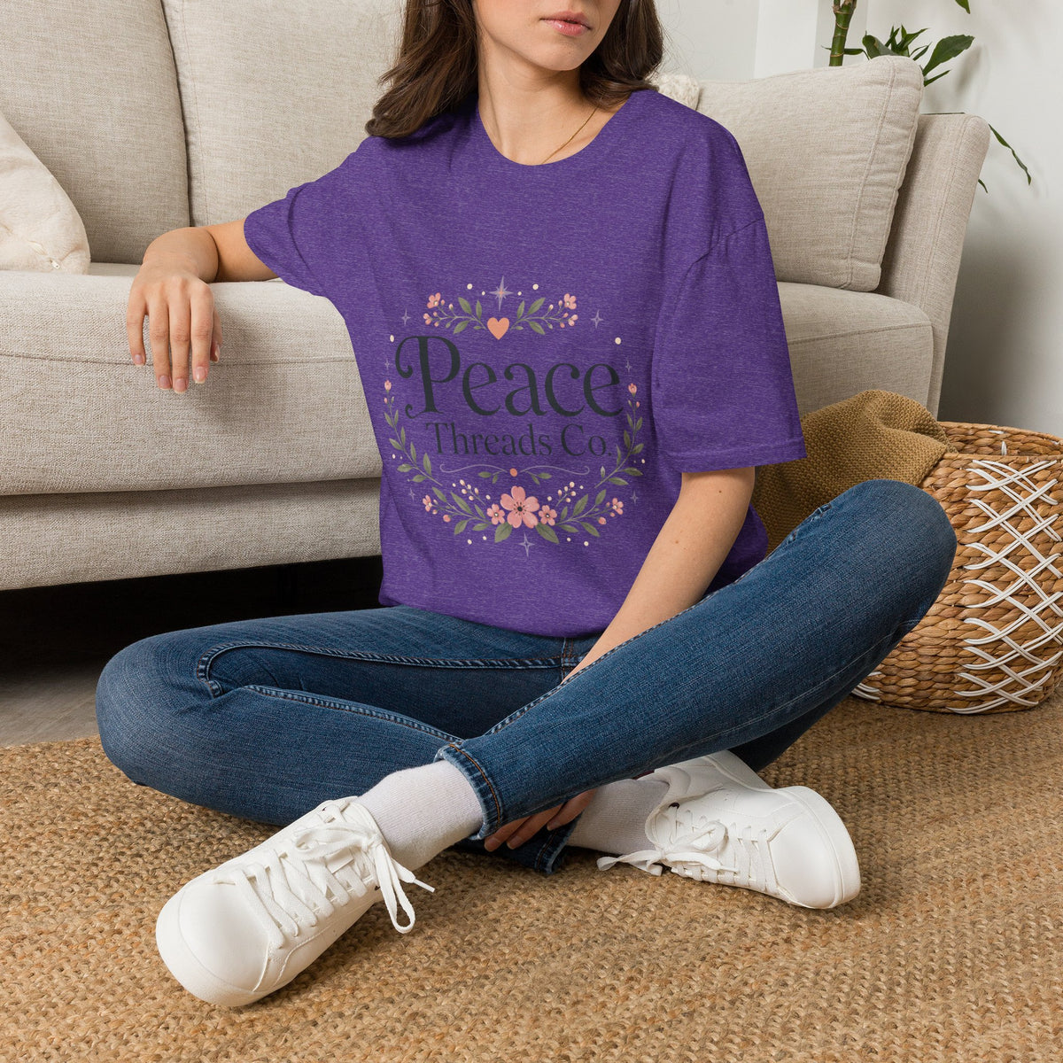 Peace Floral T-Shirt — 'Peace Threads Co' Cottagecore Tee
